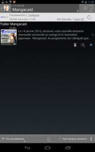 Voilà, vous avez ajouté Mangacast à vos podcasts sur votre terminal Android !