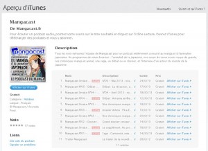 Mangacast sur iTunes (web)