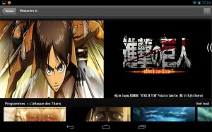 Application Wakanim sur Android