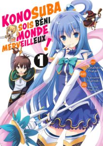 Couverture du tome 1 de Konosuba chez Meian